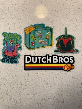 Dutch Bros Multi-Color Sticker Set with Retro Logo